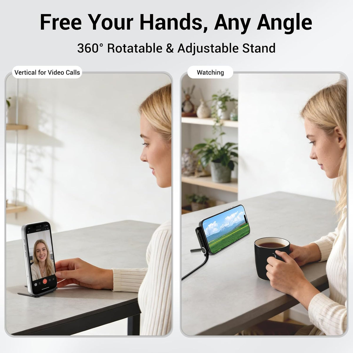 2-in-1 Invisible Stand Fast Charging Cable 65W USB to Type-C – RelaxAura