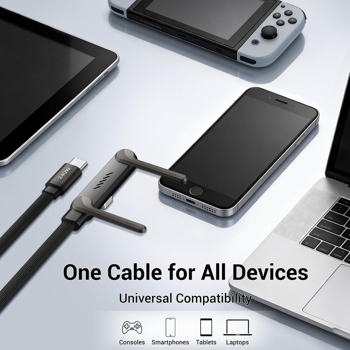 2-in-1 Invisible Stand Fast Charging Cable 65W USB to Type-C – RelaxAura