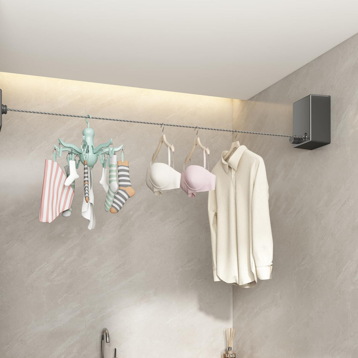 Retractable Clothesline 4.2 Meter | Wall Mounted Clothes Drying Rope ...