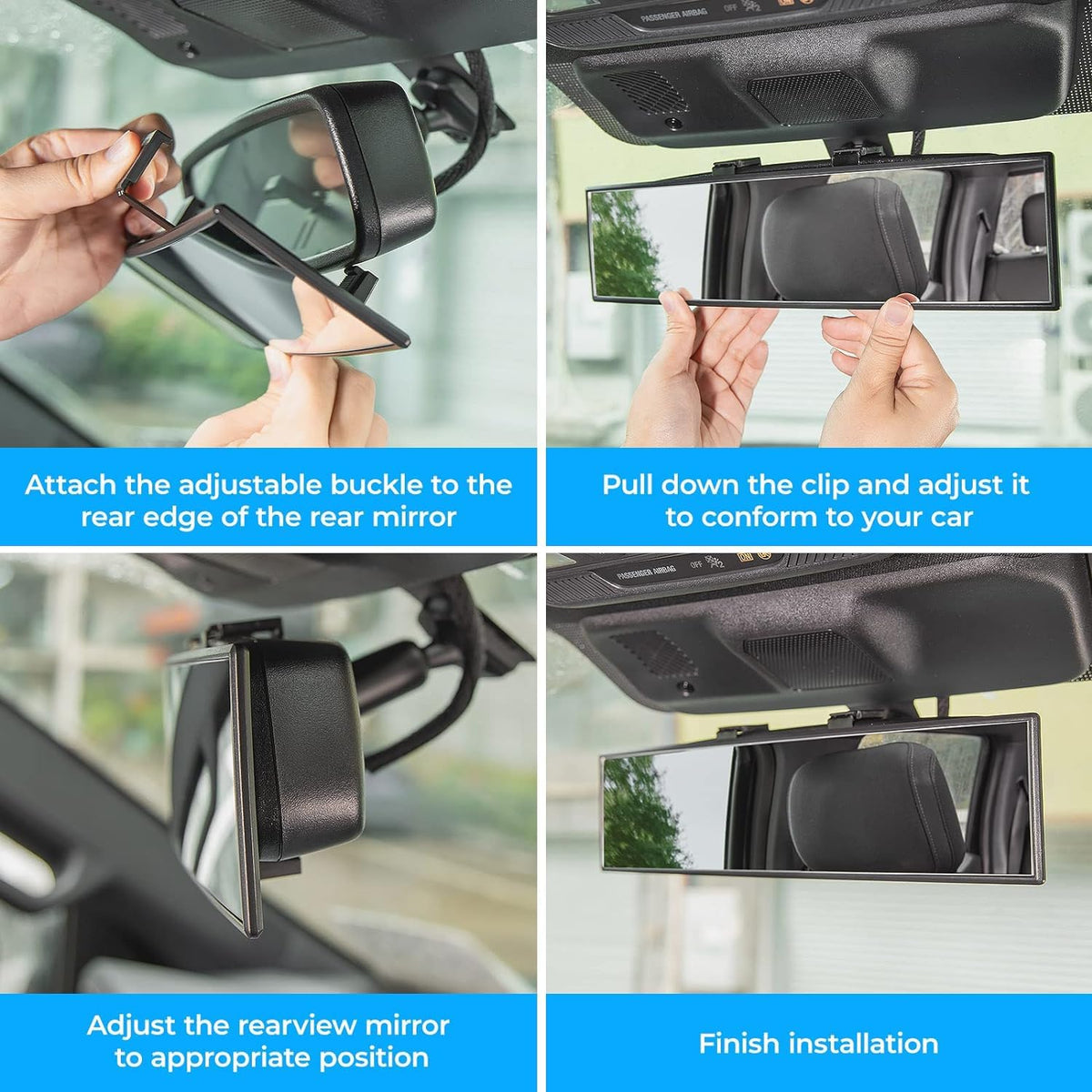 Wide Angle Panoramic Rear View Mirror – Large Vision | Blind Spot Redu ...