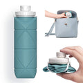 Folding Silicone Water Bottle - Collapsible bottle for Travel, Cycling, Gym, Camping